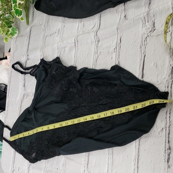 Vintage Delicates Teddie Black L USA Black with Lace Snaps Crotch VGUC - Picture 10 of 12